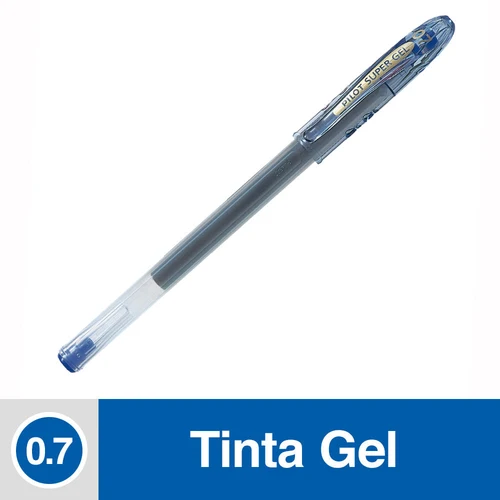 Lapiz Tinta Gel Punta Media Azul Super Gel 0.7 Mm
